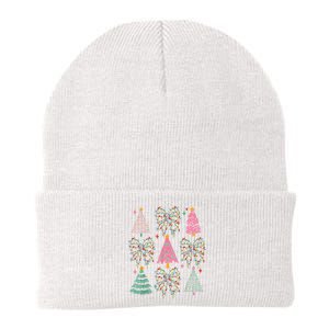 Christmas Tree Lights Coquette Bow Cute Gift Knit Cap Winter Beanie