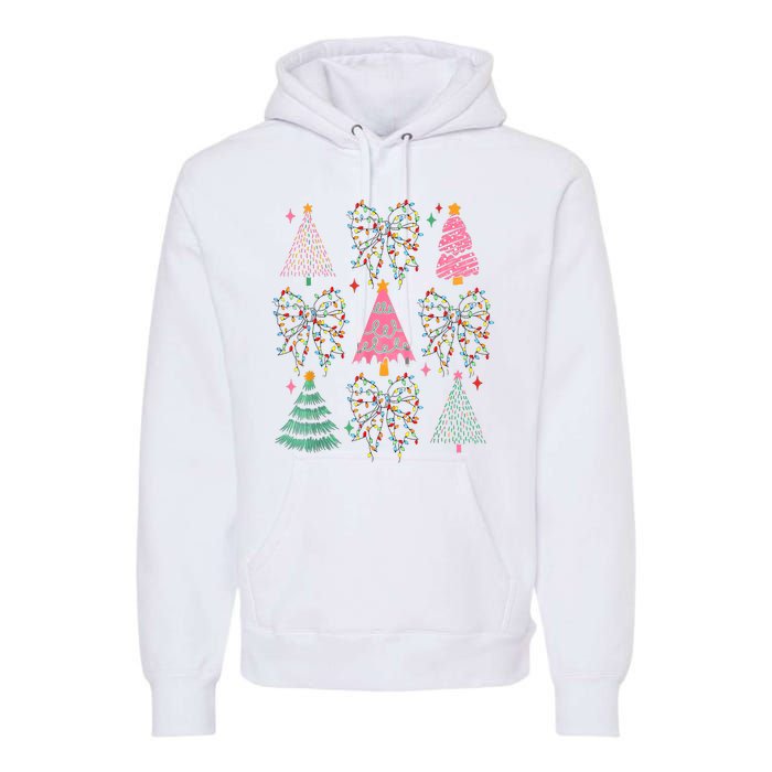 Christmas Tree Lights Coquette Bow Cute Gift Premium Hoodie