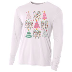 Christmas Tree Lights Coquette Bow Cute Gift Cooling Performance Long Sleeve Crew