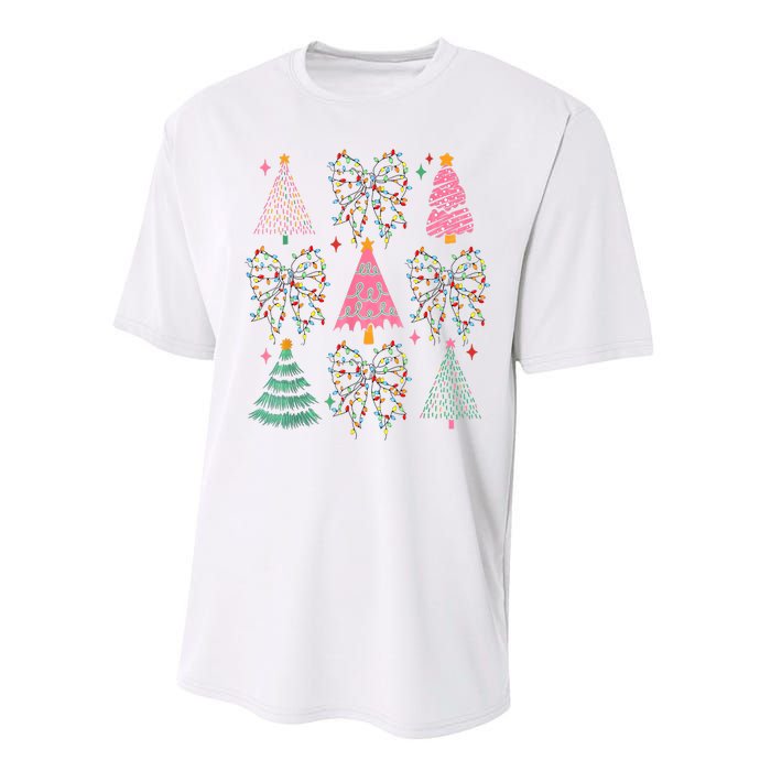 Christmas Tree Lights Coquette Bow Cute Gift Performance Sprint T-Shirt