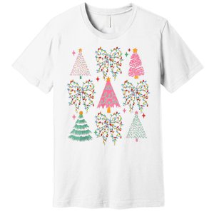 Christmas Tree Lights Coquette Bow Cute Gift Premium T-Shirt