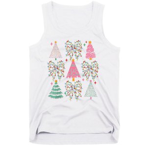 Christmas Tree Lights Coquette Bow Cute Gift Tank Top