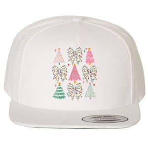 Christmas Tree Lights Coquette Bow Cute Gift Wool Snapback Cap