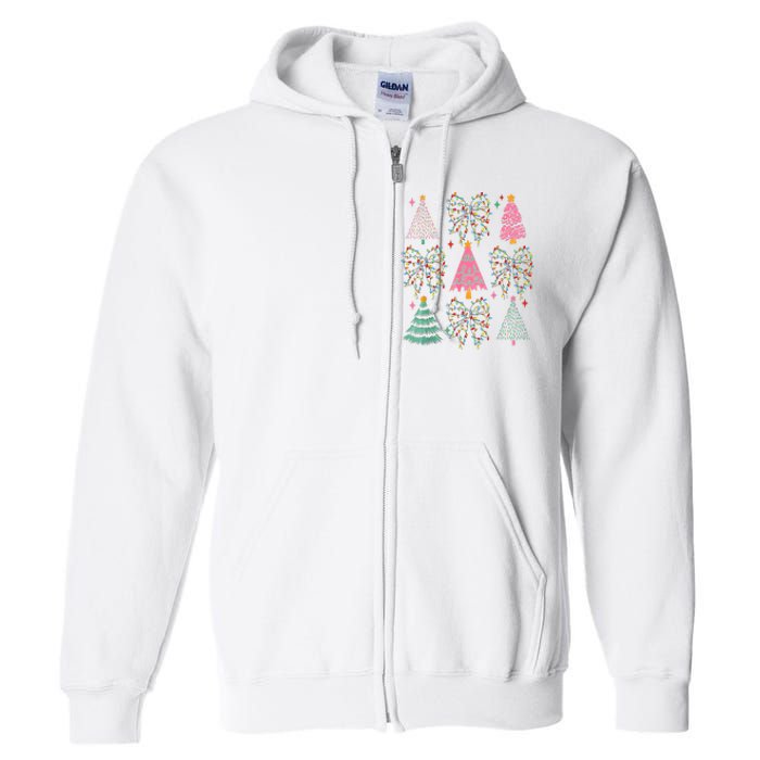 Christmas Tree Lights Coquette Bow Cute Gift Full Zip Hoodie