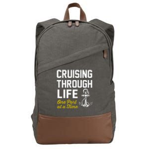 Cruising through life one port at a time Cotton Canvas Backpack