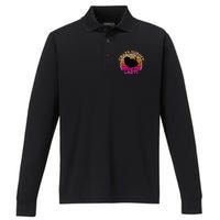 Crazy Turkey Lady Funny Retro Turkey Performance Long Sleeve Polo