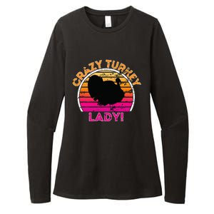 Crazy Turkey Lady Funny Retro Turkey Womens CVC Long Sleeve Shirt