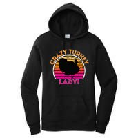 Crazy Turkey Lady Funny Retro Turkey Women's Pullover Hoodie