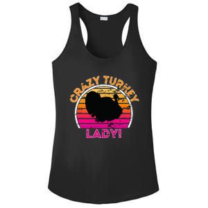 Crazy Turkey Lady Funny Retro Turkey Ladies PosiCharge Competitor Racerback Tank