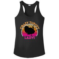 Crazy Turkey Lady Funny Retro Turkey Ladies PosiCharge Competitor Racerback Tank