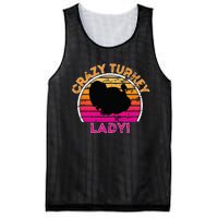 Crazy Turkey Lady Funny Retro Turkey Mesh Reversible Basketball Jersey Tank