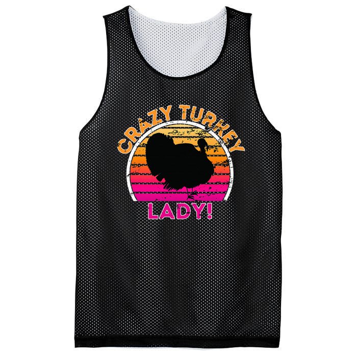 Crazy Turkey Lady Funny Retro Turkey Mesh Reversible Basketball Jersey Tank