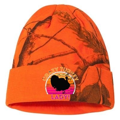 Crazy Turkey Lady Funny Retro Turkey Kati Licensed 12" Camo Beanie