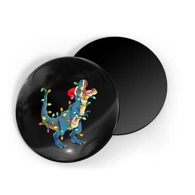 Christmas Tree Lights Funny T Rex Magnet