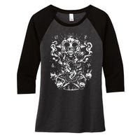 Cult The Lamb Women's Tri-Blend 3/4-Sleeve Raglan Shirt