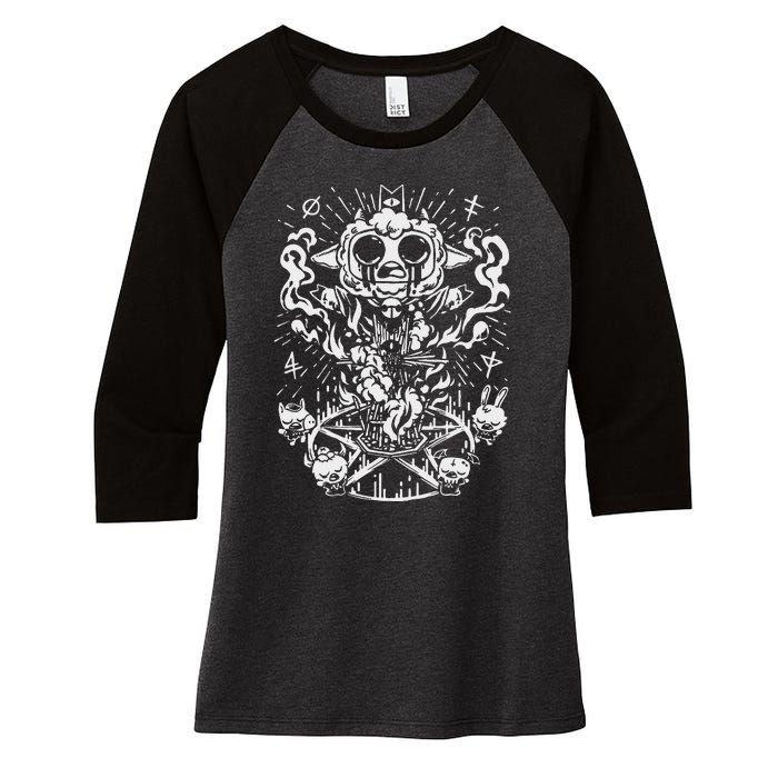 Cult The Lamb Women's Tri-Blend 3/4-Sleeve Raglan Shirt