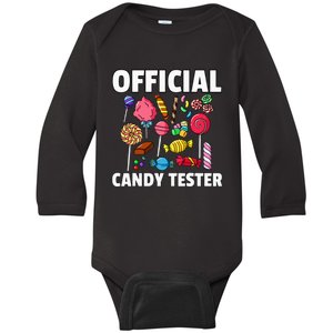 Candy Tester Lollipop Sweets Gift Halloween Kids Baby Long Sleeve Bodysuit