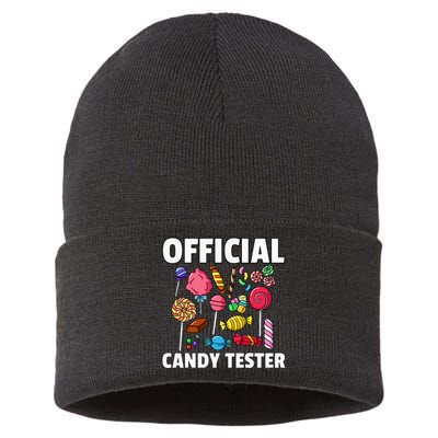 Candy Tester Lollipop Sweets Gift Halloween Kids Sustainable Knit Beanie