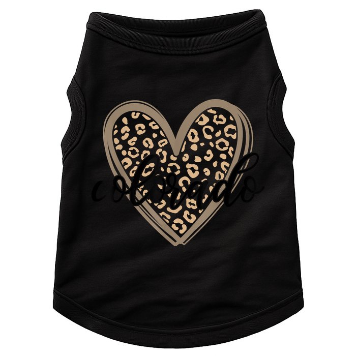 Colorado Tee Leopard Print Heart Graphic Doggie Tank