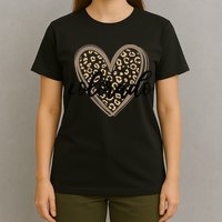 Colorado Tee Leopard Print Heart Graphic T-Shirt