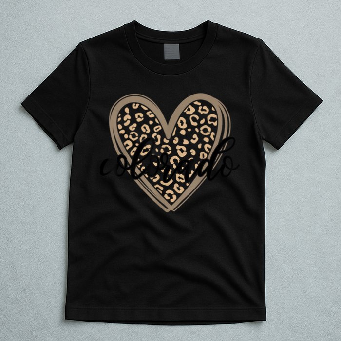 Colorado Tee Leopard Print Heart Graphic T-Shirt