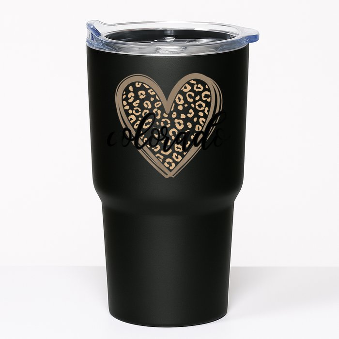 Colorado Tee Leopard Print Heart Graphic Tumbler