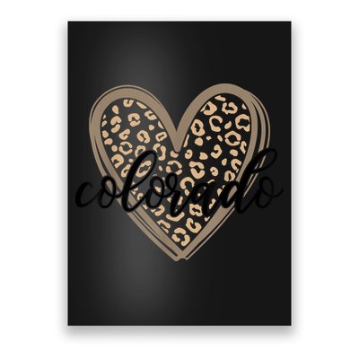 Colorado Tee Leopard Print Heart Graphic Poster