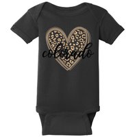 Colorado Tee Leopard Print Heart Graphic Baby Bodysuit