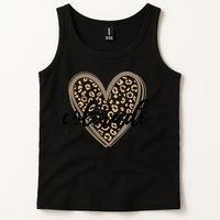 Colorado Tee Leopard Print Heart Graphic Tank Top