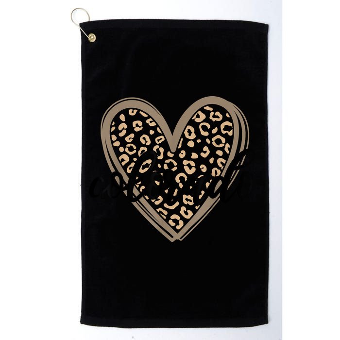 Colorado Tee Leopard Print Heart Graphic Golf Towel