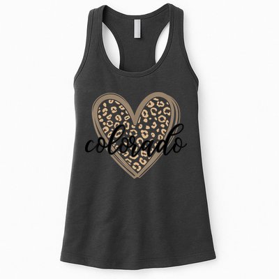 Colorado Tee Leopard Print Heart Graphic Womens Tank Top