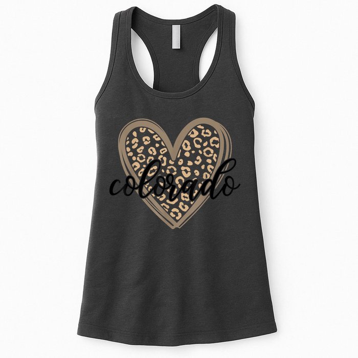 Colorado Tee Leopard Print Heart Graphic Womens Tank Top
