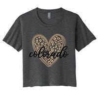 Colorado Tee Leopard Print Heart Graphic Crop Top