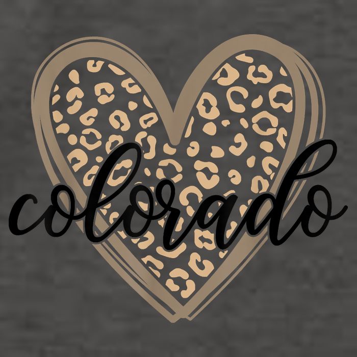 Colorado Tee Leopard Print Heart Graphic Crop Top