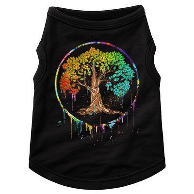 Colorful Tree Life Is Really Good Tree Art Watercolor Circle Doggie Tank