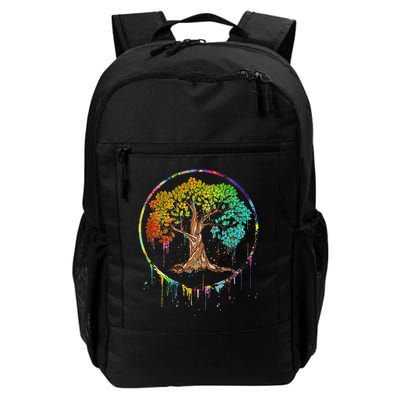 Colorful Tree Life Is Really Good Tree Art Watercolor Circle Backpack