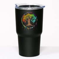 Colorful Tree Life Is Really Good Tree Art Watercolor Circle Tumbler