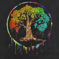 Colorful Tree Life Is Really Good Tree Art Watercolor Circle Tumbler