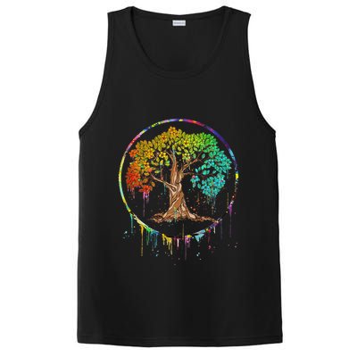 Colorful Tree Life Is Really Good Tree Art Watercolor Circle PosiCharge Competitor Tank