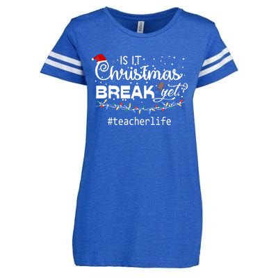 Christmas Teacher Life Is It Christmas Break Yet? Gift Enza Ladies Jersey Football T-Shirt