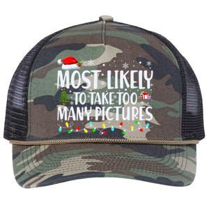 Christmas Tree Lights Most Likely To Take Too Y Pictures Gift Retro Rope Trucker Hat Cap