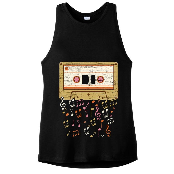 Cassette Tape Music Lover National Retro Day Cute Gift Ladies PosiCharge Tri-Blend Wicking Tank