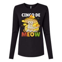 Cinco The Meow With Cat For Cinco De Mayo Womens Cotton Relaxed Long Sleeve T-Shirt