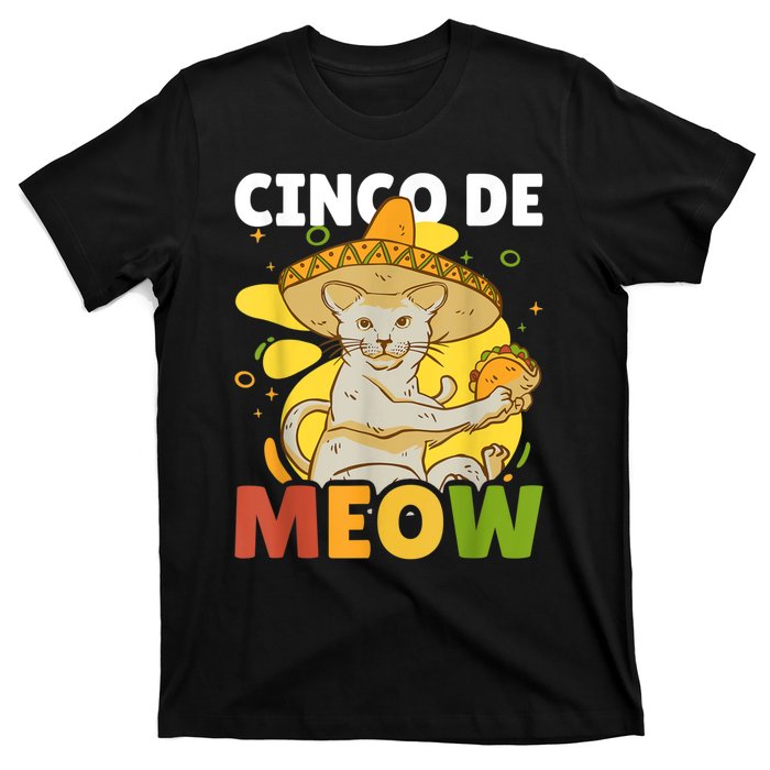 Cinco The Meow With Cat For Cinco De Mayo T-Shirt