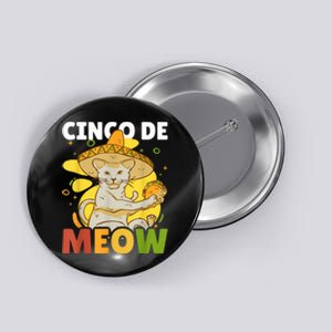 Cinco The Meow With Cat For Cinco De Mayo Button