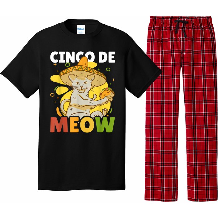 Cinco The Meow With Cat For Cinco De Mayo Pajama Set