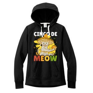 Cinco The Meow With Cat For Cinco De Mayo Women's Fleece Hoodie