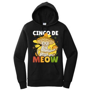 Cinco The Meow With Cat For Cinco De Mayo Women's Pullover Hoodie