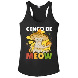 Cinco The Meow With Cat For Cinco De Mayo Ladies PosiCharge Competitor Racerback Tank