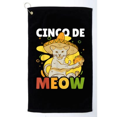 Cinco The Meow With Cat For Cinco De Mayo Platinum Collection Golf Towel